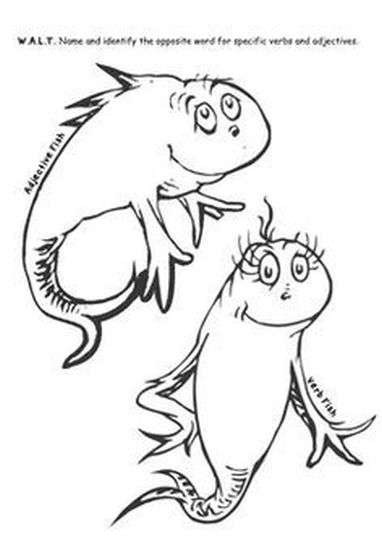 One Fish Two Fish Red Fish Blue Fish Coloring Pages Part 2